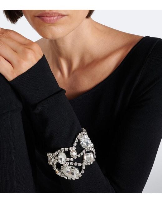 Magda Butrym White Crystal-Embellished Bracelet