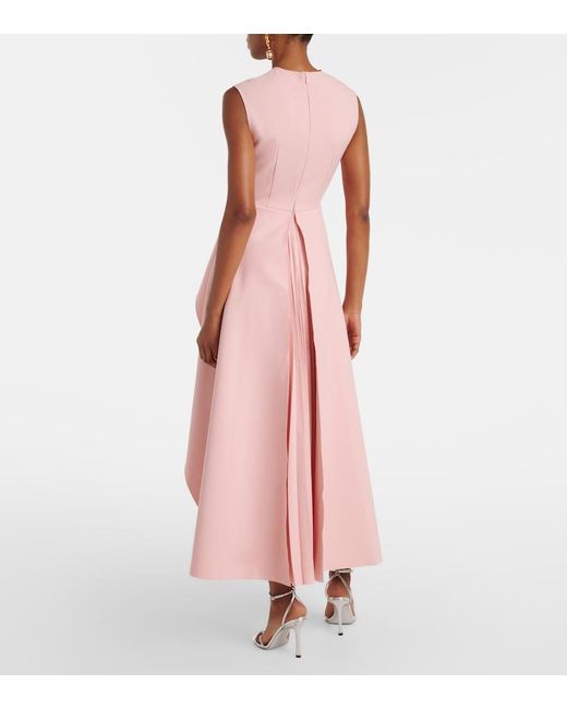 solace london severny pleated layered midi dress Solace London Severny Draped Pleated Midi Dress in Yellow
