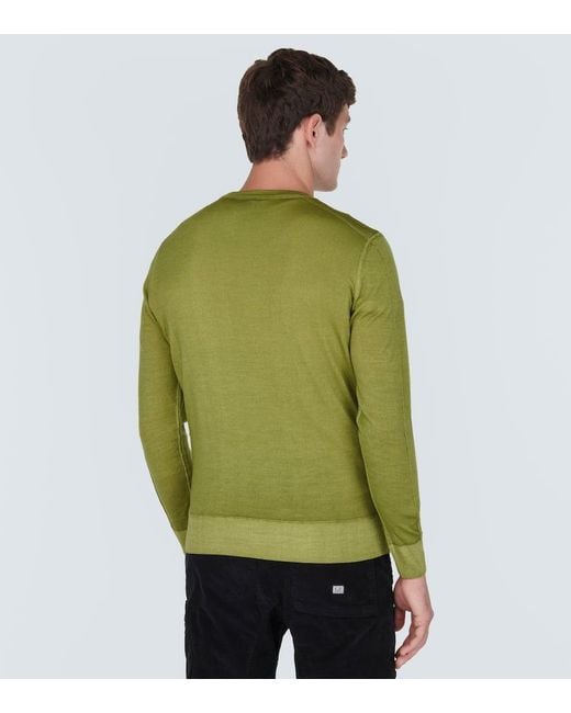 C P Company Green Wool Sweater for men