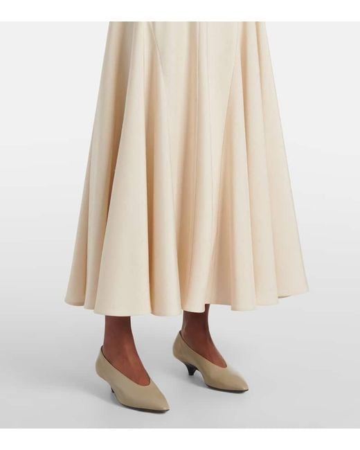 Loro Piana White High-Rise-Midirock Giustina Aus Seide