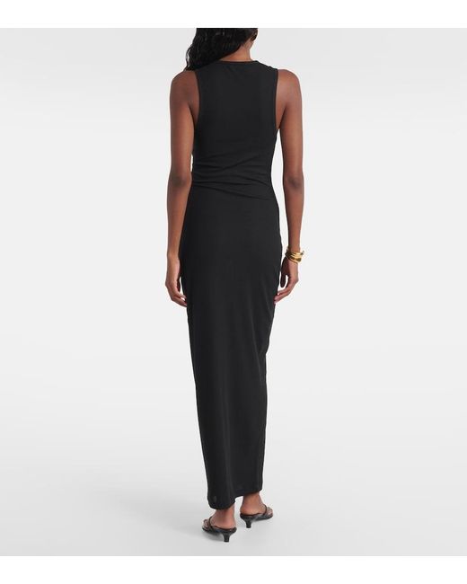 Wardrobe NYC Black Racer Cotton-Blend Maxi Dress