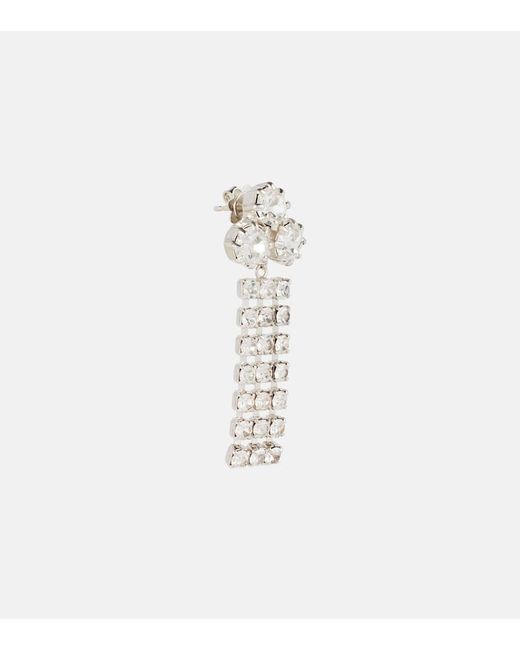 Jil Sander White Crystal-Embellished Earrings