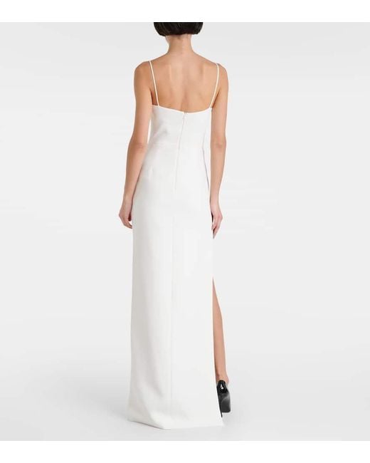 Robe Longue En Crepe A Ornements David Koma en coloris White