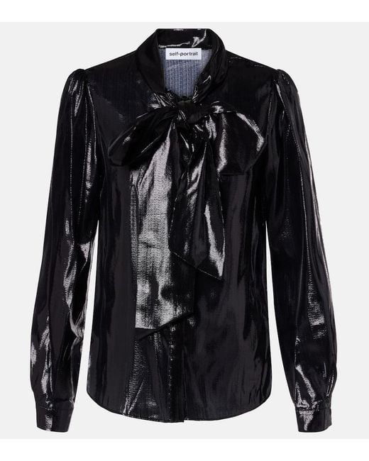Self-Portrait Black Bow-Detail Blouse