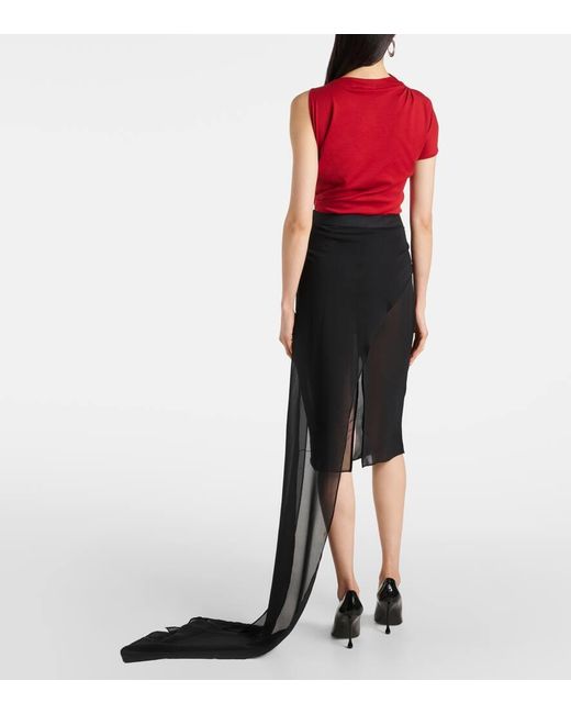 DIDU Black Midirock Aus Chiffon
