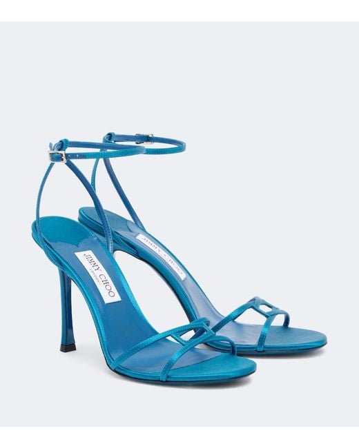 Jimmy Choo Blue 1998 Leo Satin Sandals