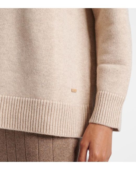 Max Mara Natural Liana Wool And Cashmere Hoodie