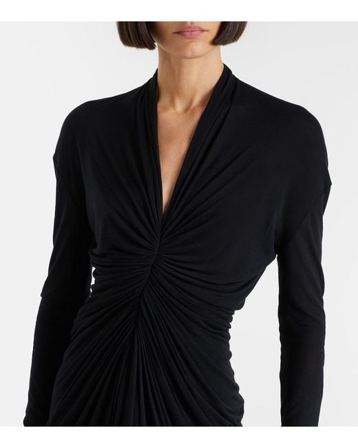 Rick Owens Black Gathered Minidress