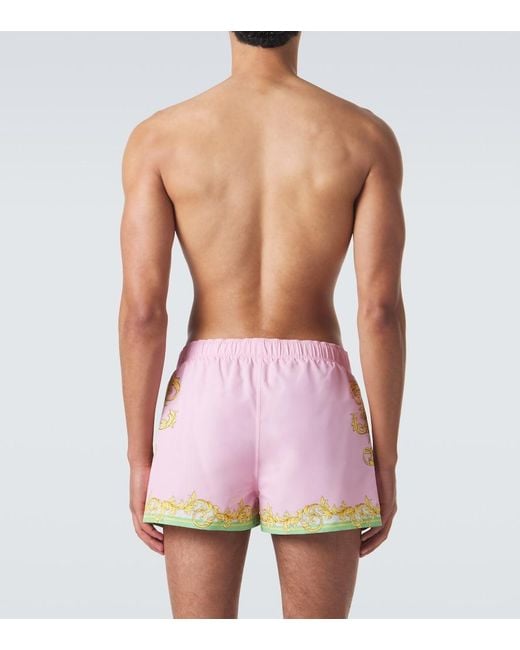 Banador Estampado Versace de hombre de color Pink