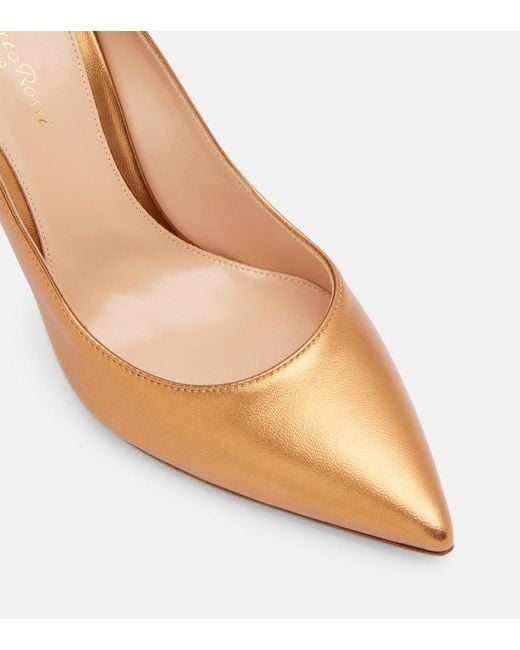 Gianvito Rossi Brown Gianvito 105 Metallic Leather Pumps