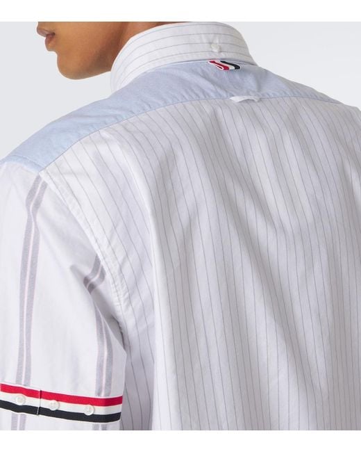 Thom Browne White Striped Cotton Shirt for men
