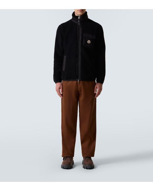Moncler Jacke Aus Teddyfleece in Black für Herren