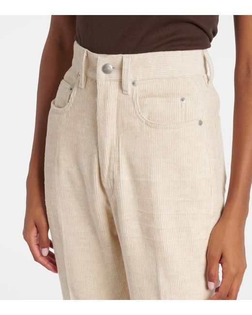 Rick Owens Natural Bolan Cotton And Linen Bootcut Jeans