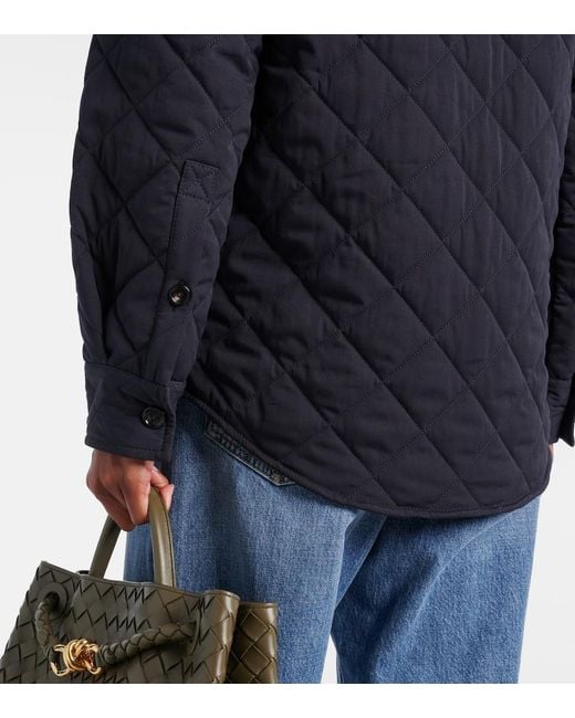 Bottega Veneta Blue Quilted Cotton-Blend Overshirt