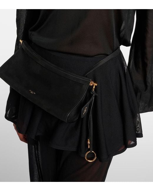 Alaïa Black Click E/W Small Textured-Nubuck Shoulder Bag