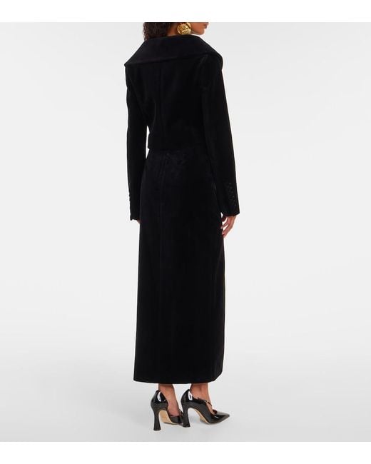 Nina Ricci Black Cotton Velvet Maxi Skirt