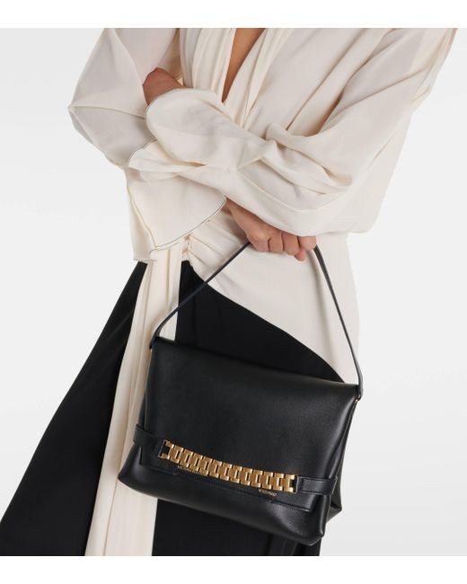 Victoria Beckham Black Chain-detail Leather Shoulder Bag