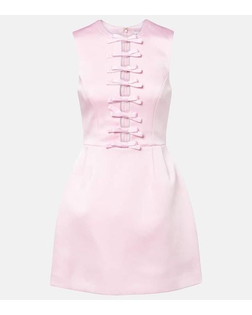 Rebecca Vallance Pink Aymee Bow-Detail Minidress