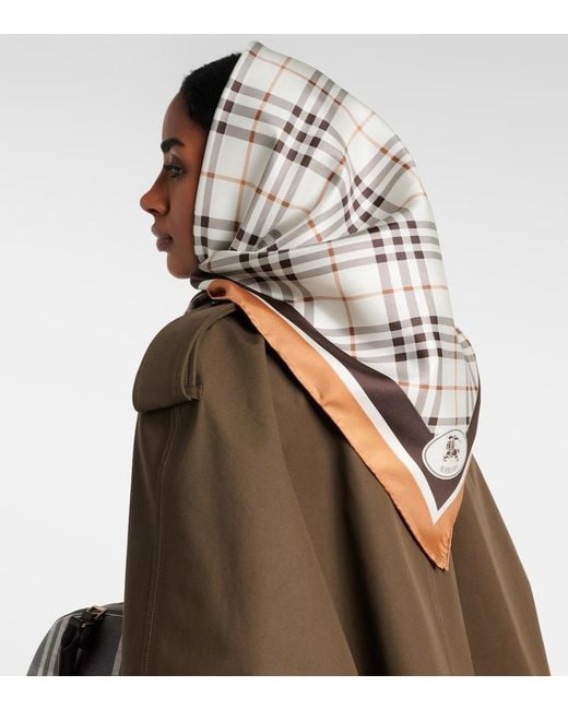 Burberry Natural Check Silk Twill Scarf