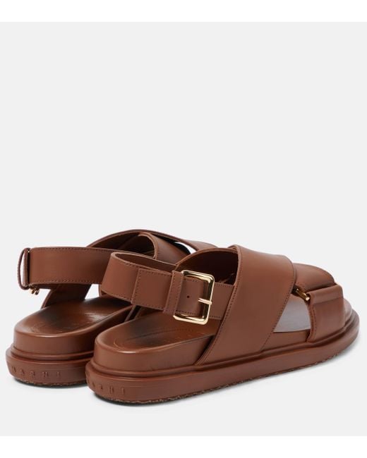 Marni Brown Leather Sandals