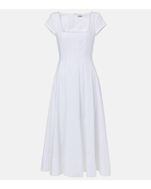 Staud White Midikleid Wells