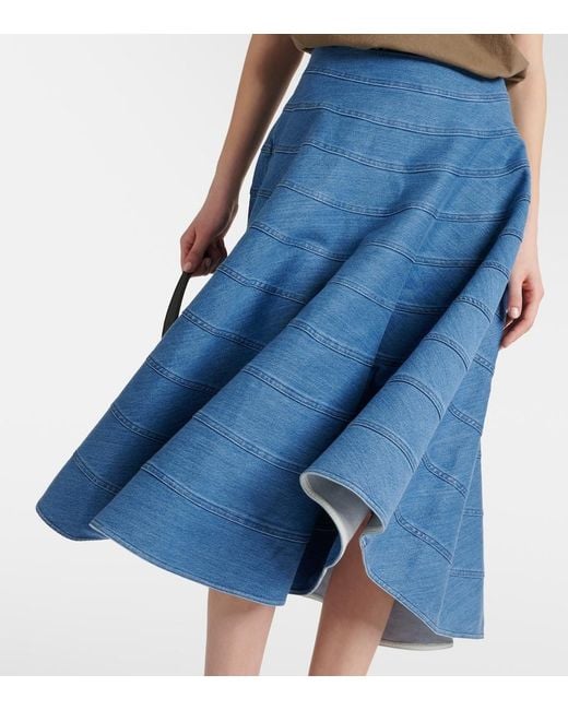 Altuzarra Blue Grace Paneled Denim Midi Skirt