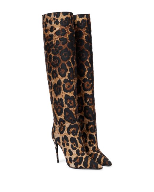 Dolce & Gabbana Bedruckte Overknee-Stiefel Damen Schuhe Stiefel Overknee Stiefel 