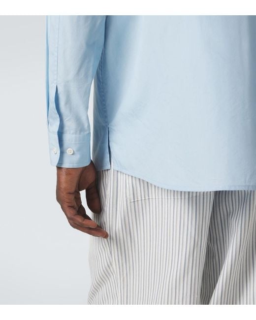 Umit Benan Blue Weekend Cotton Poplin Shirt for men