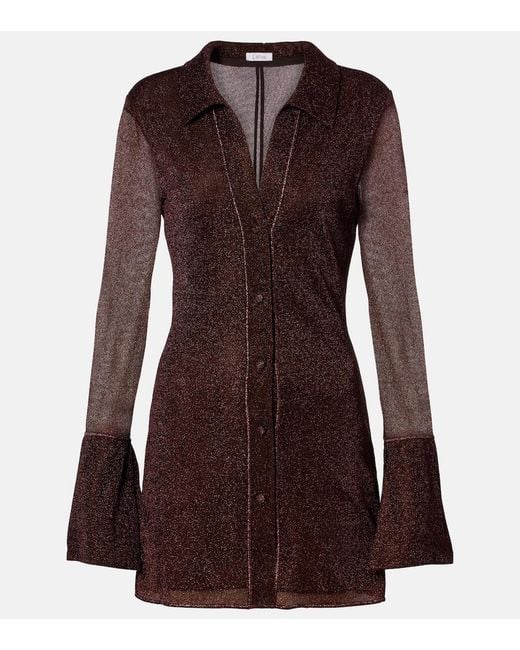 Oseree Brown Lumiere Shirt Dress