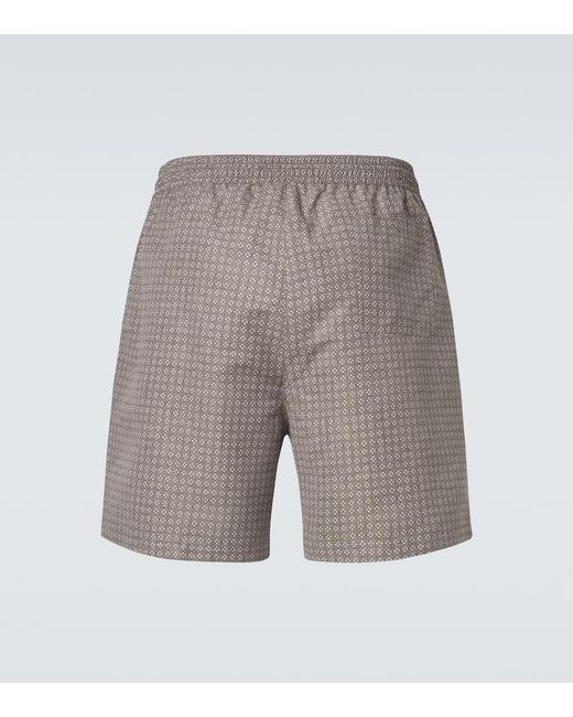 Brunello Cucinelli Gray Logo Swim Trunks for men