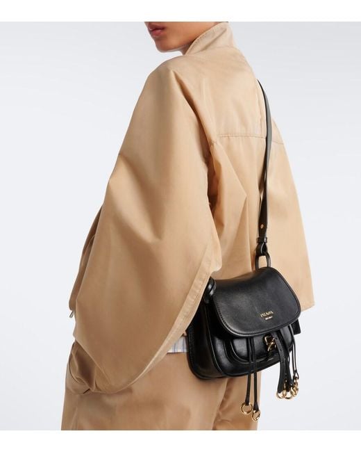 Prada White Corsaire Mini Fringed Leather Shoulder Bag