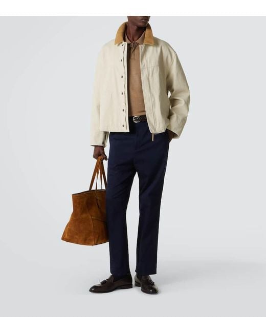 Dunhill Brown Wool And Cashmere Polo Shirt for men