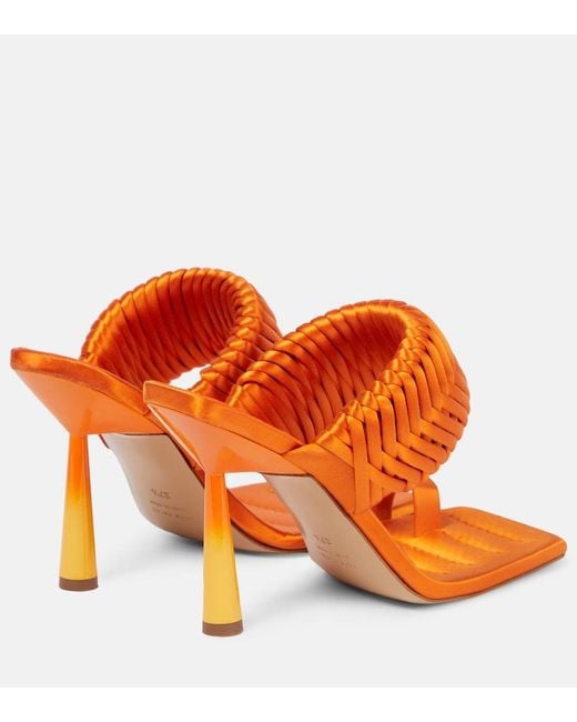 Gia Borghini Orange Rosie 1 Satin Sandals