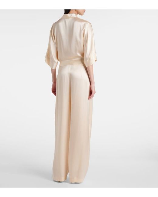 The Sei Natural Silk Satin Straight Pants