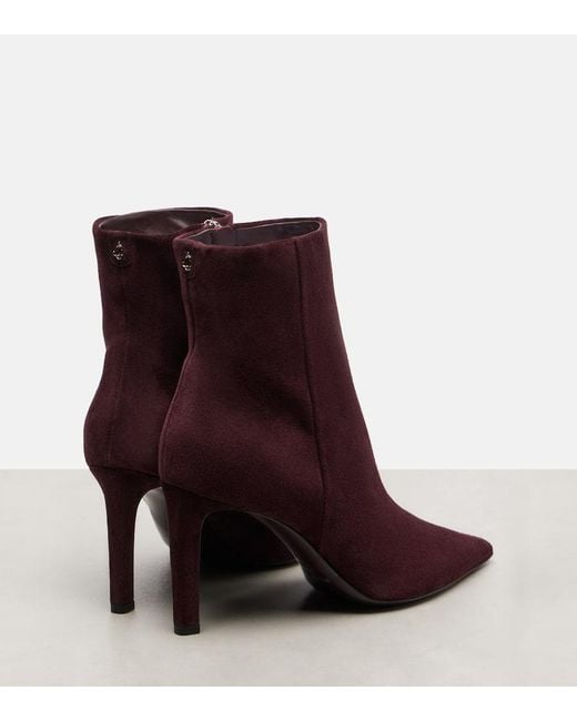 Jimmy Choo Purple Frankie 85 Suede Ankle Boots