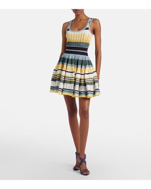 Alaïa Multicolor Knitted Striped Minidress