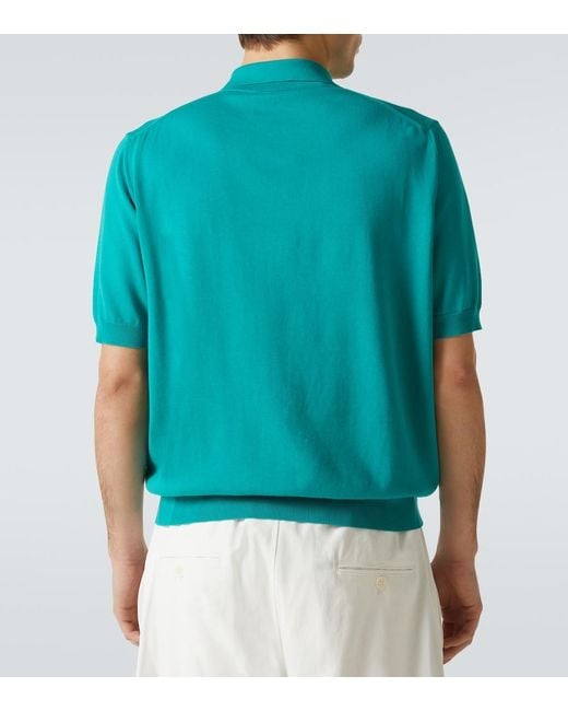 Plan C Blue Pointelle Knitted Cotton Cardigan for men