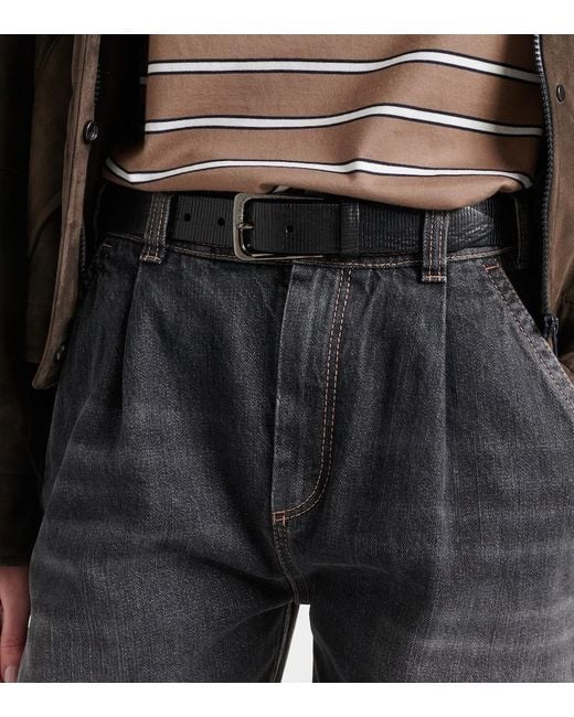 Brunello Cucinelli Black Leather Belt