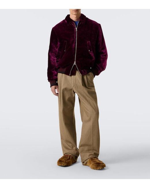 Dries Van Noten Brown Shearling Clogs for men