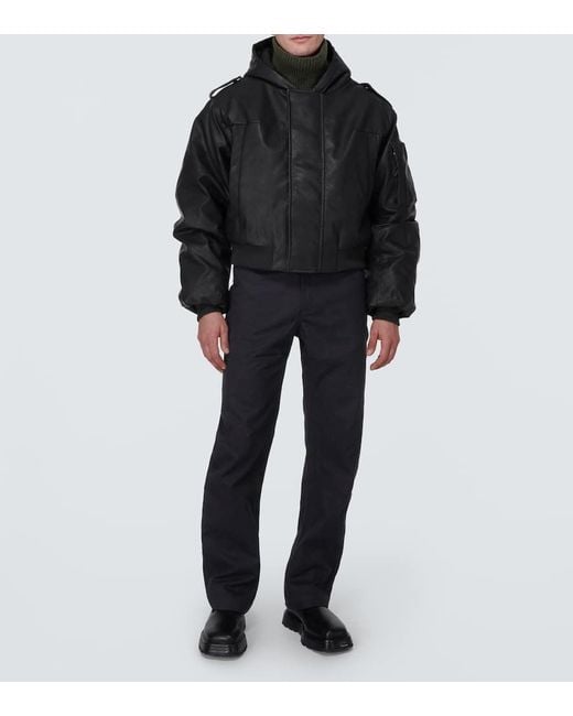 Entire studios Moto Bomber Jacket in Black for Men | Lyst