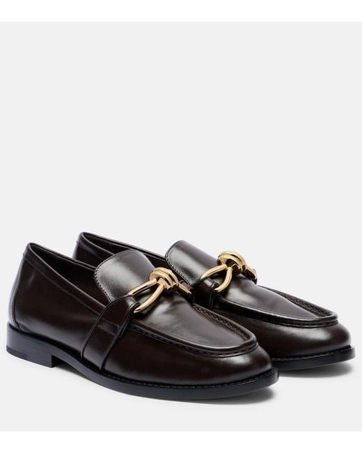 Bottega Veneta Black Astaire Knot Leather Loafers