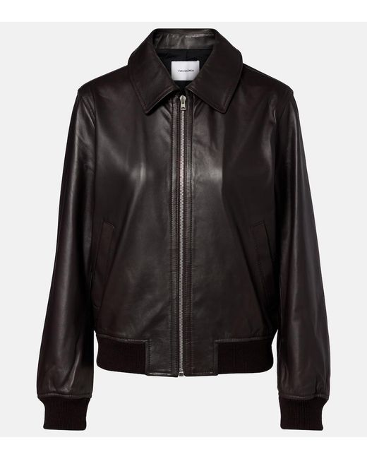 Yves Salomon Black Hooded Leather Blouson Jacket