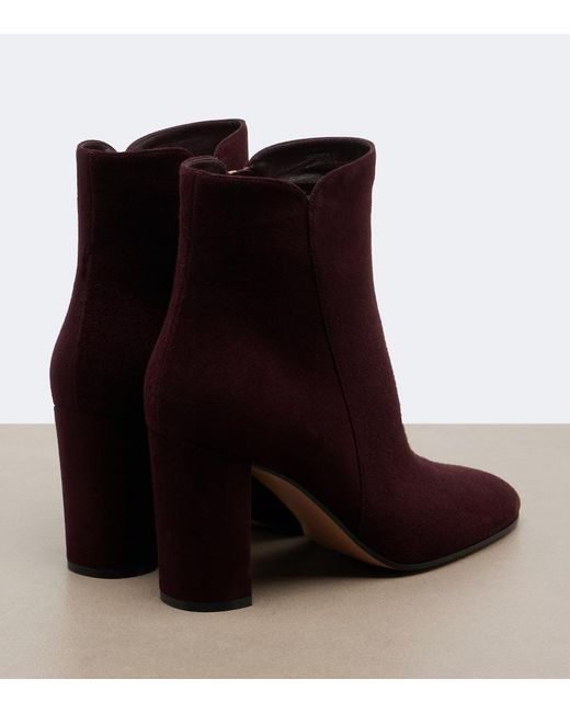 Gianvito Rossi Purple Suede Ankle Boots