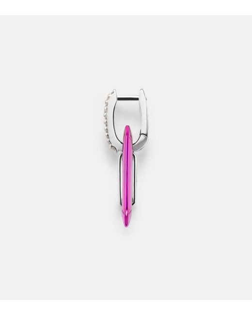 Eera Pink Chiara 18Kt And Sterling Single Earring With Diamonds
