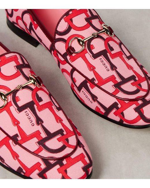 Gucci Red Jordaan Loafer, Fabric
