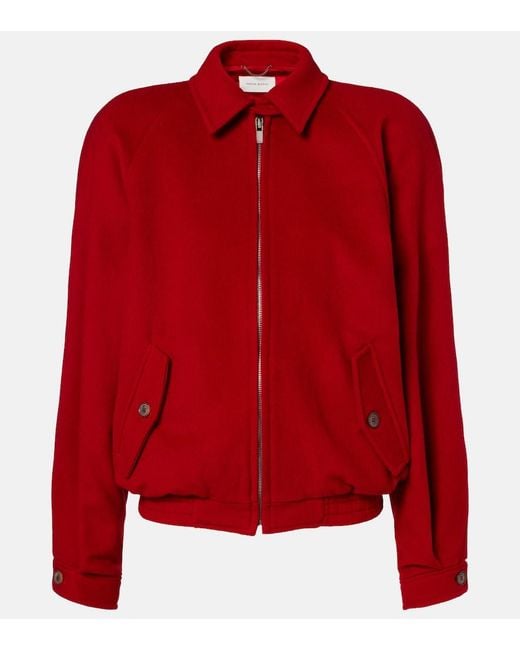 Magda Butrym Red Wool Bomber Jacket
