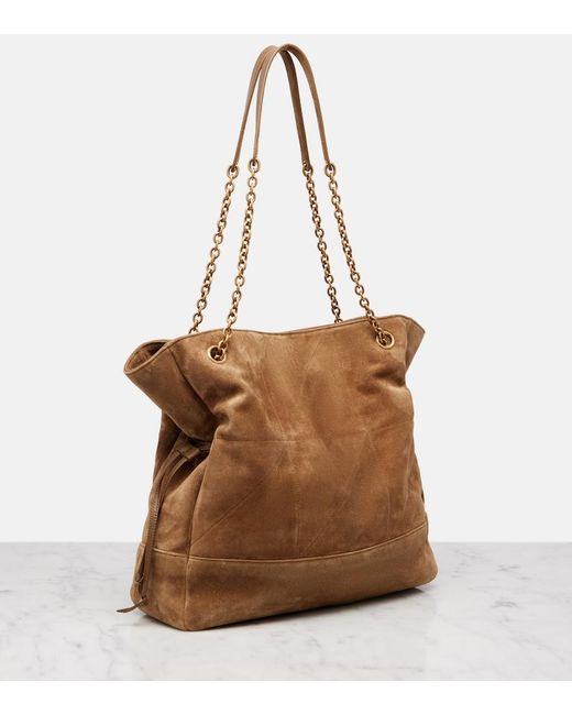 Saint Laurent Brown Jamie Shopping Medium Suede Tote Bag