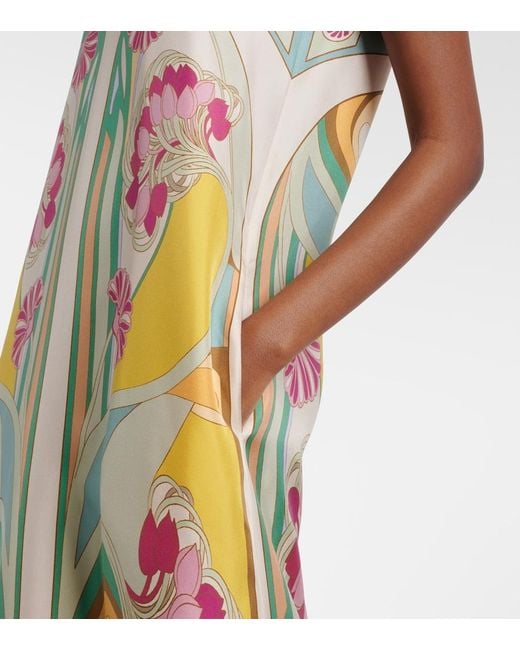 LaDoubleJ White Swing Feather-Trimmed Silk Twill Maxi Dress