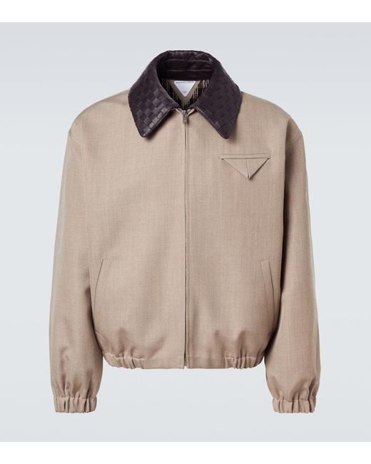 Bottega Veneta Natural Intrecciato Wool Twill Blouson for men