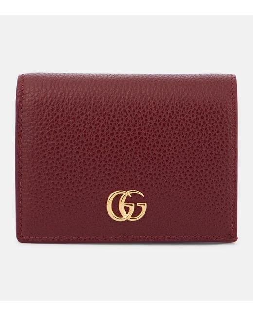 Gucci Red Bi-Color Gg Marmont Small Wallet